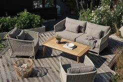 Gartensofa 3-Sitzer Aster Rattan beige