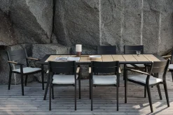 Gartentisch Chios schwarz-natur 175cm