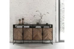 Highboard Criss Cross Massivholz B 200 cm