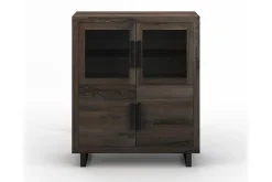 Highboard Nature mit Glas Eiche H 140 cm