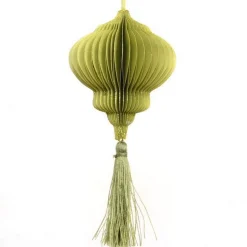 Hängedeko Papier mit Quaste hellgrün