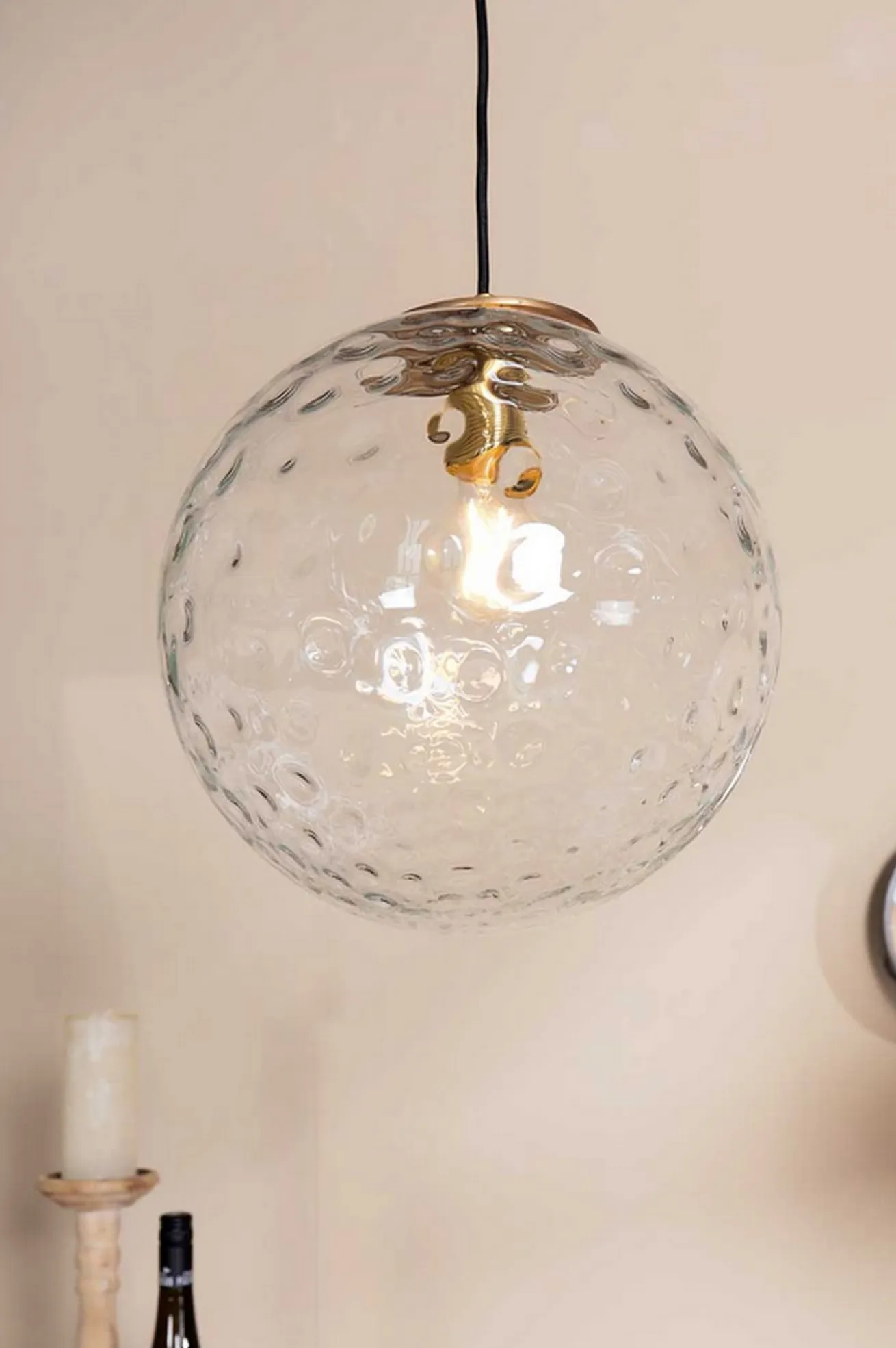 Hängelampe Globe Glas klar D 30 cm