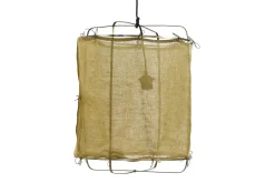 Hängelampe Grisha Leinen gelb H 50cm