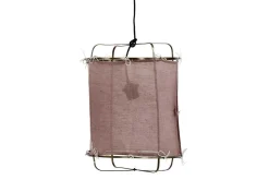 Hängelampe Grisha Leinen rosa H 40cm