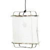 Hängelampe Grisha Leinen weiß H 40cm