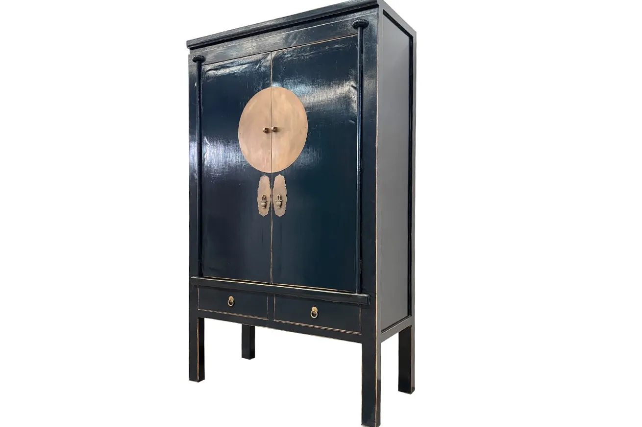 Hochzeitsschrank dunkelblau H 180 cm