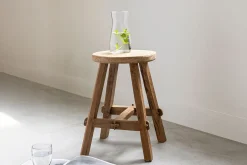 Hocker Agung rund recycletes Teakholz