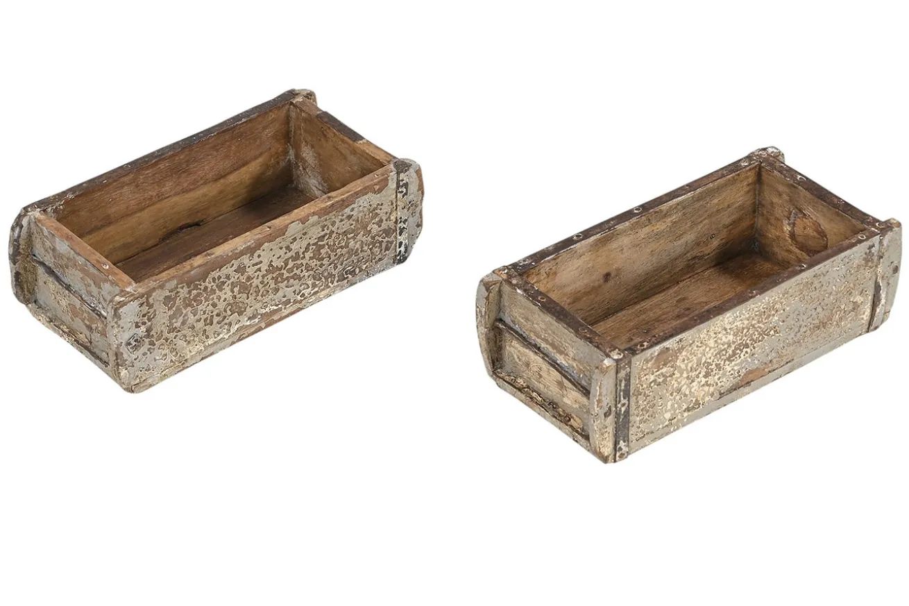 Holzkiste Vintage weiß