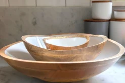 Holzschale weiß XL D 44,5 cm