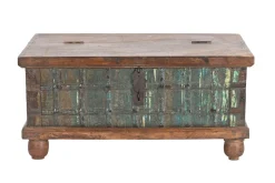 Holztruhe Vintage blau