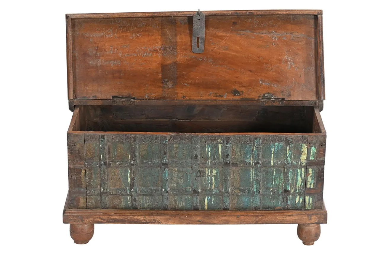 Holztruhe Vintage blau