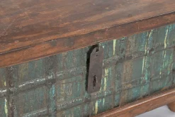 Holztruhe Vintage blau