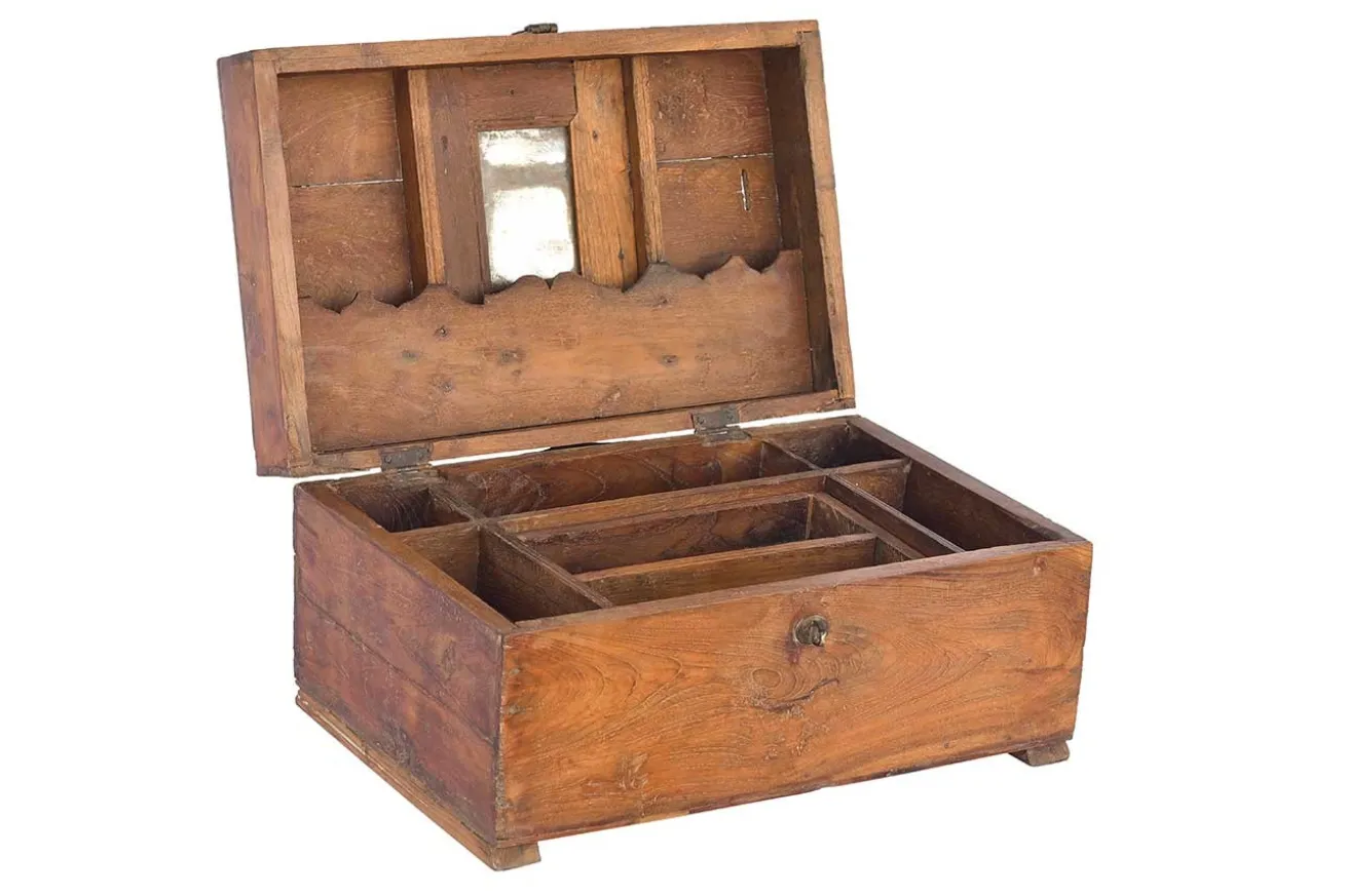 Holztruhe Vintage blau