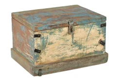 Holztruhe Vintage blau