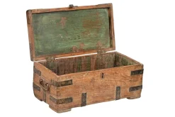 Holztruhe Vintage blau