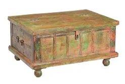 Holztruhe Vintage natur mit bunter Restpatina