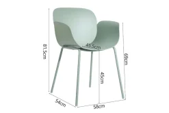 italienischer Designchair Phlox mit Armlehne salbei