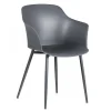 italienischer Designchair Blanchet mit Armlehne dunkelgrau