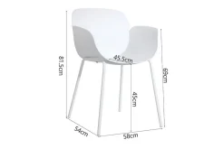 italienischer Designchair Phlox mit Armlehne weiß