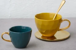 Kaffeetasse Porzellan senfgelb