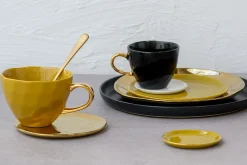 Kaffeetasse Porzellan senfgelb