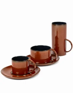 Kaffeetasse Terres de Reves dunkelblau rot