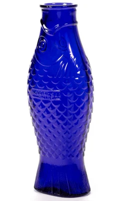 Karaffe Fish & Fish Glas kobaltblau H 29 cm