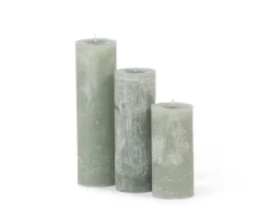 Kerze Ø 7 h 10 cm grüngrau