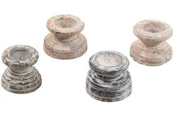 Kerzenhalter Holz vintage weiss