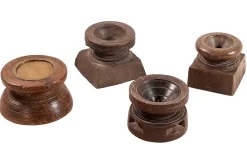 Kerzenhalter Holz vintage D ca 8-10 cm