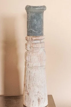 Kerzenständer Holz Vintage natur