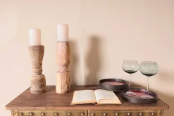 Kerzenständer Massivholz weiß