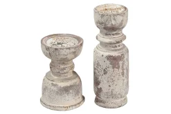 Kerzenständer Massivholz weiß