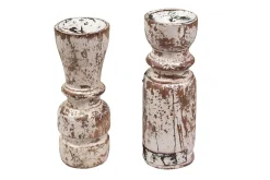 Kerzenständer Massivholz weiß