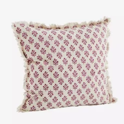Kissenhülle Print weiss fuchsia 50 cm