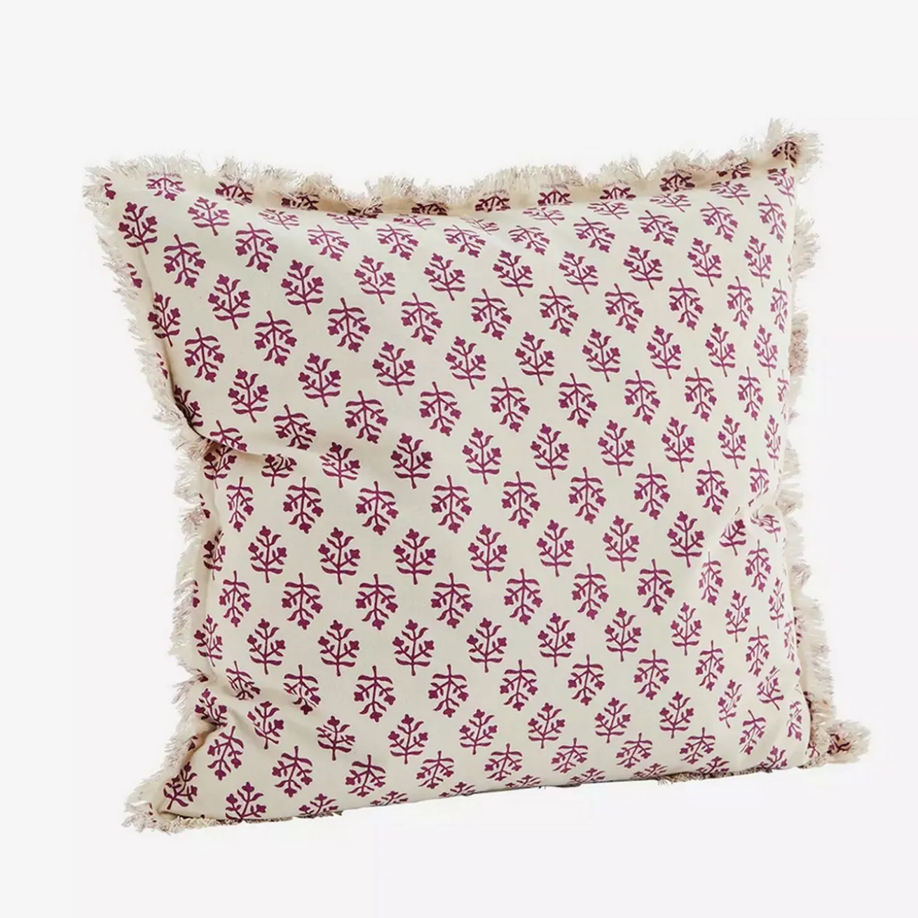 Kissenhülle Print weiss fuchsia 50 cm