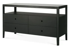 Kommode Spindle Eiche schwarz B 150 cm