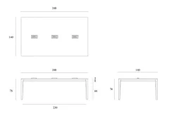 Konferenztisch Bok Cowork Desk Eiche natur B 240 cm