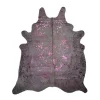 Kuhfell Metallic pink auf creme weiss ca 3-5 qm