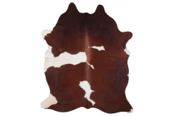 Kuhfellteppich L braun weiß