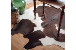 Kuhfellteppich L braun weiß