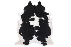 Kuhfellteppich L schwarz weiß