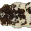 Lammfell braun-weiß gefärbt