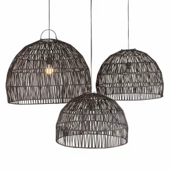 Lampenschirm Ibiza Rattan schwarz M