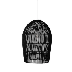 Lampenschirm Isla Rattan schwarz L