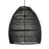 Lampenschirm Luna Rattan schwarz S