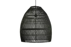 Lampenschirm Luna Rattan schwarz L