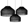 Lampenschirm Luna Rattan schwarz M