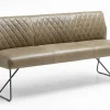 Lederbank Sea mit Karosteppung in grün 180 cm