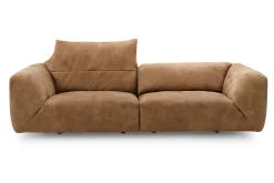 Ledersofa mit Wippfunktion Swing braun